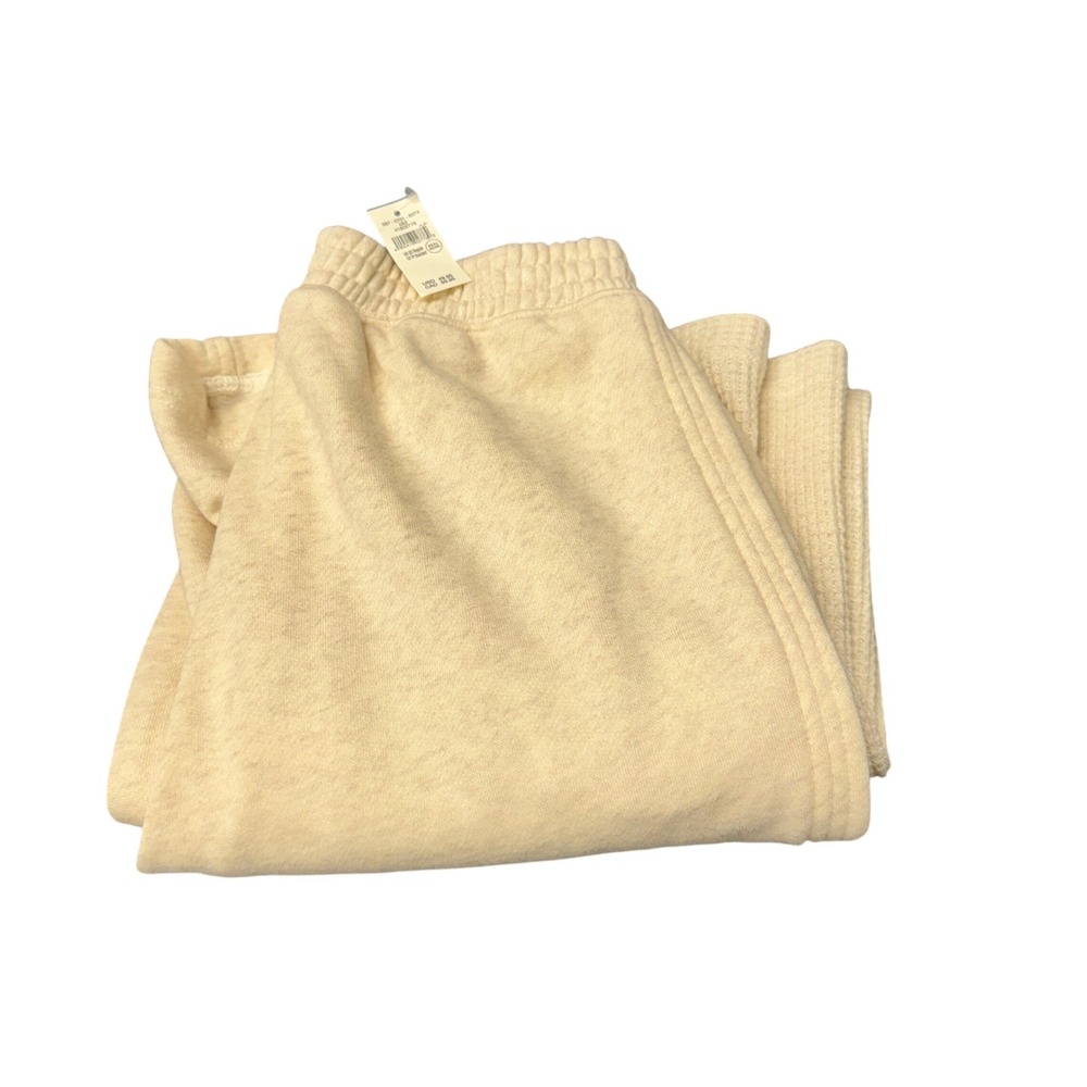 Aerie Sweatpants Womens XS Essential Waffle Panel Wide Leg Comfy Cream NEW
